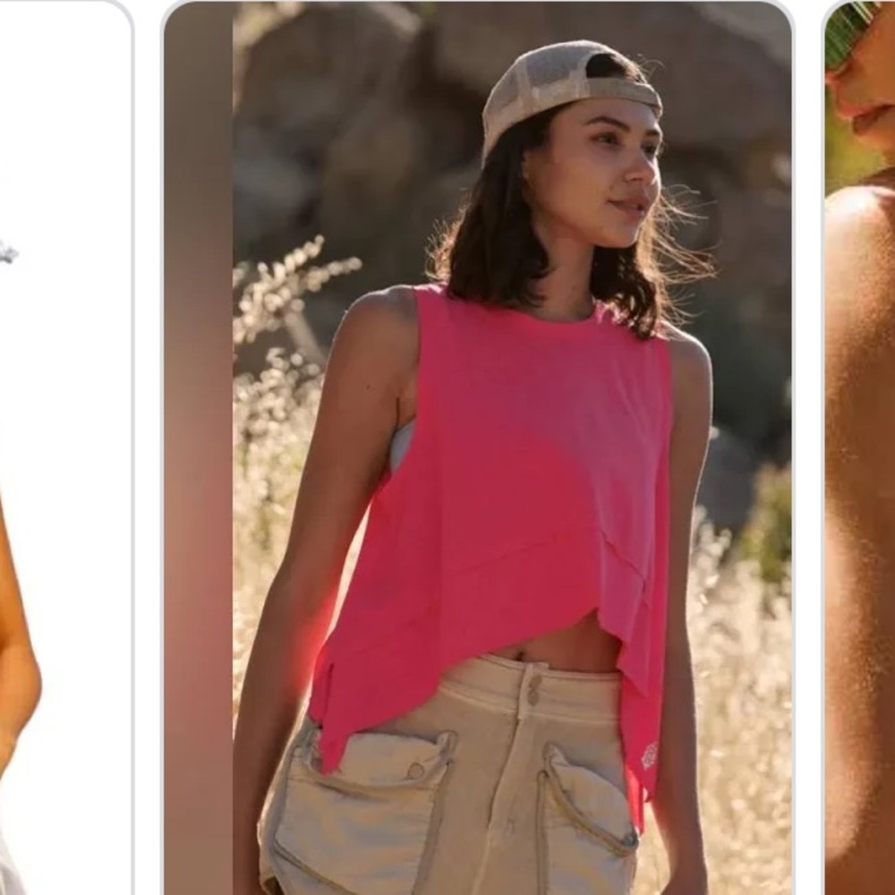 NEW💗Free People Movement Tempo UV Protection Tank Hibiscus Pink tankTop Size XL